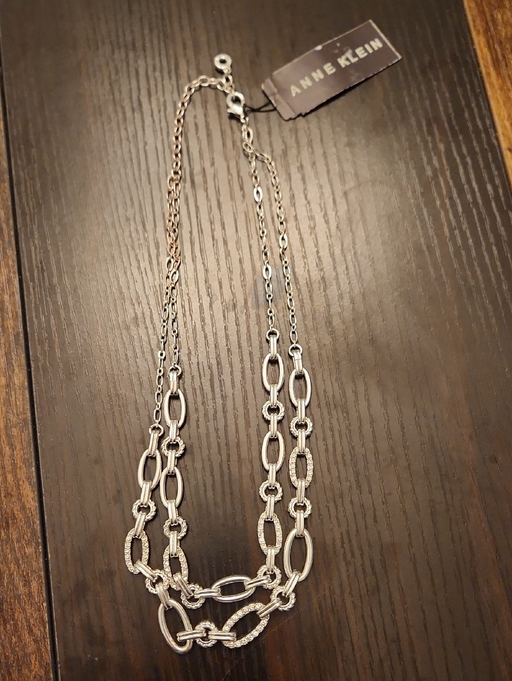 Anne Klein Silver-Tone Layered Link Necklace